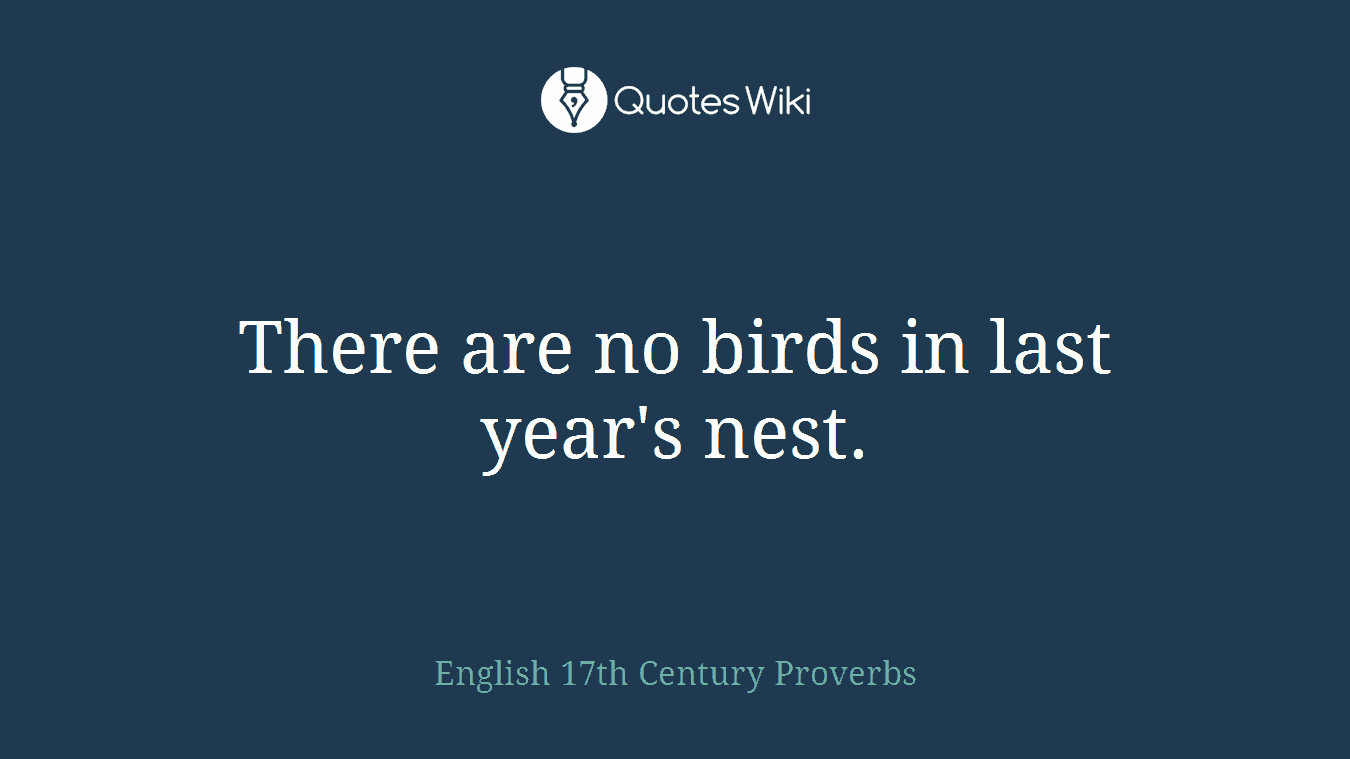 There are no birds in last year's nest.