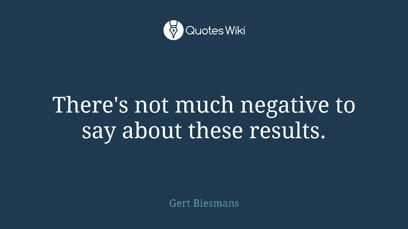 There's not much negative to say about these results.
