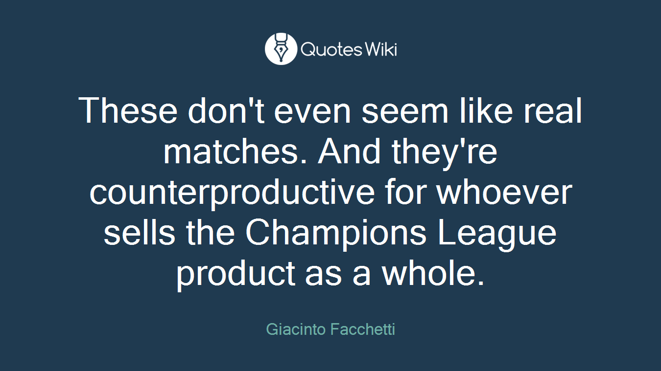 These don't even seem like real matches. And they're counterproductive for whoever sells the Champions League product as a whole.