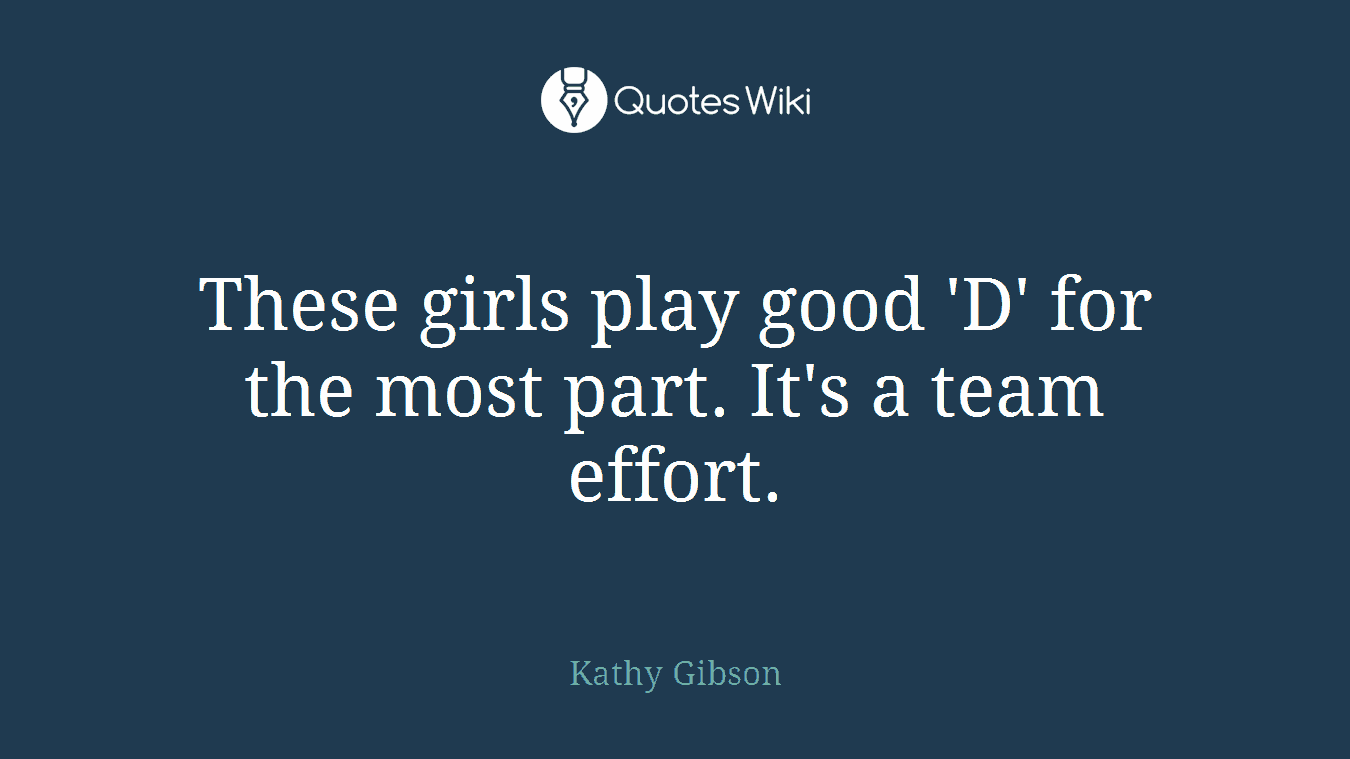 These girls play good 'D' for the most part. It's a team effort.