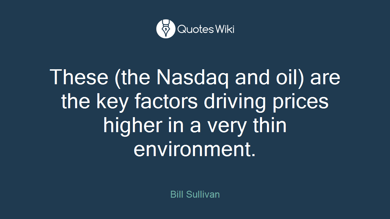 These (the Nasdaq and oil) are the key factors driving prices higher in a very thin environment.