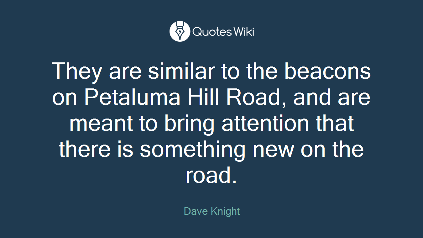 They are similar to the beacons on Petaluma Hill Road, and are meant to bring attention that there is something new on the road.