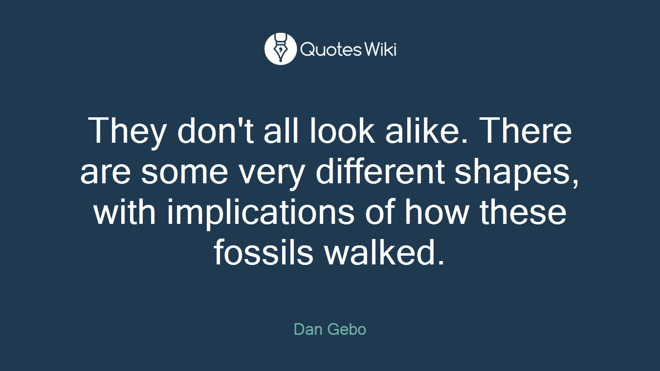 They don't all look alike. There are some very different shapes, with implications of how these fossils walked.