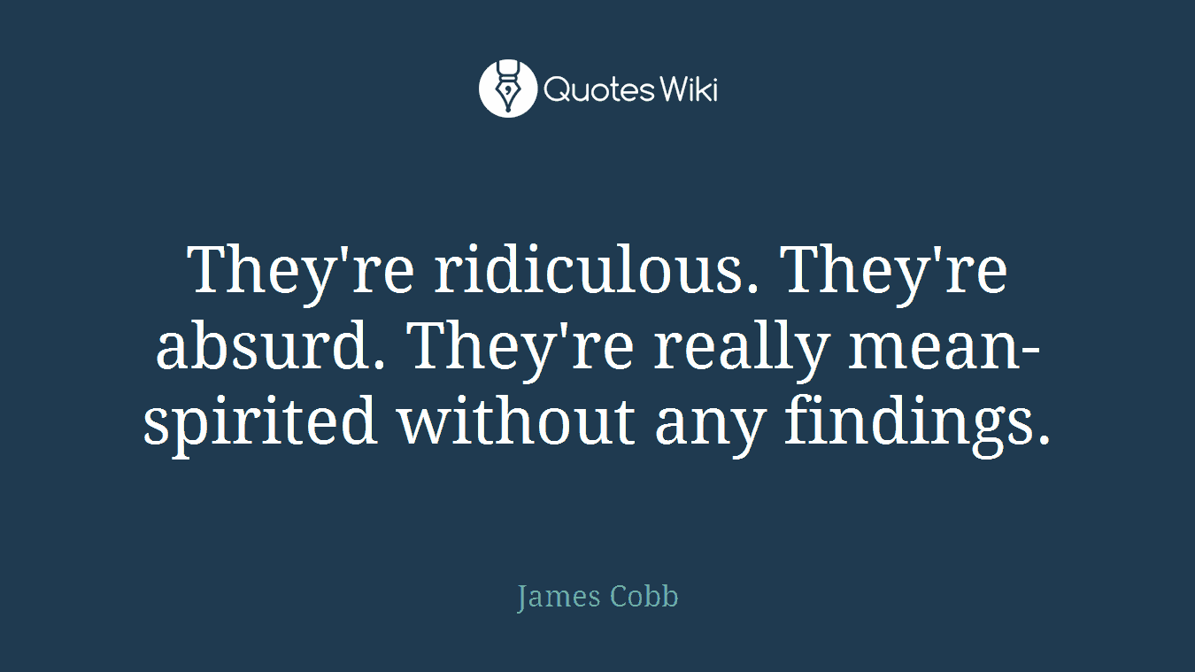 They're ridiculous. They're absurd. They're really mean-spirited without any findings.