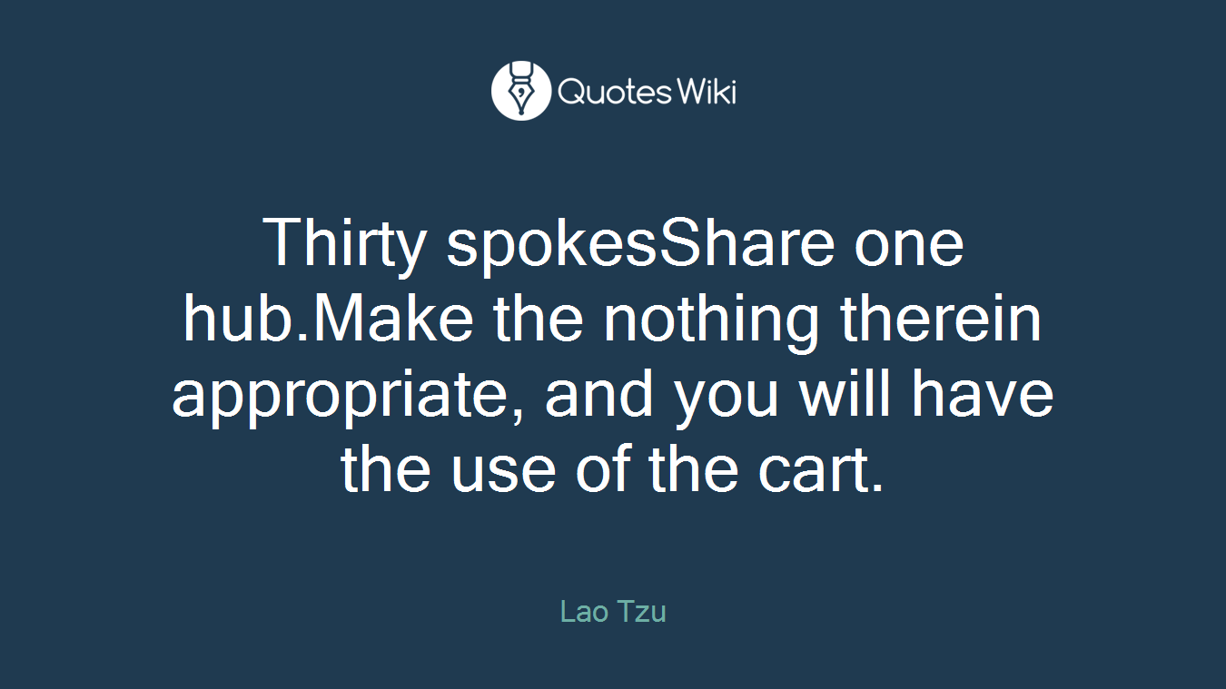 Thirty spokesShare one hub.Make the nothing therein appropriate, and you will have the use of the cart.