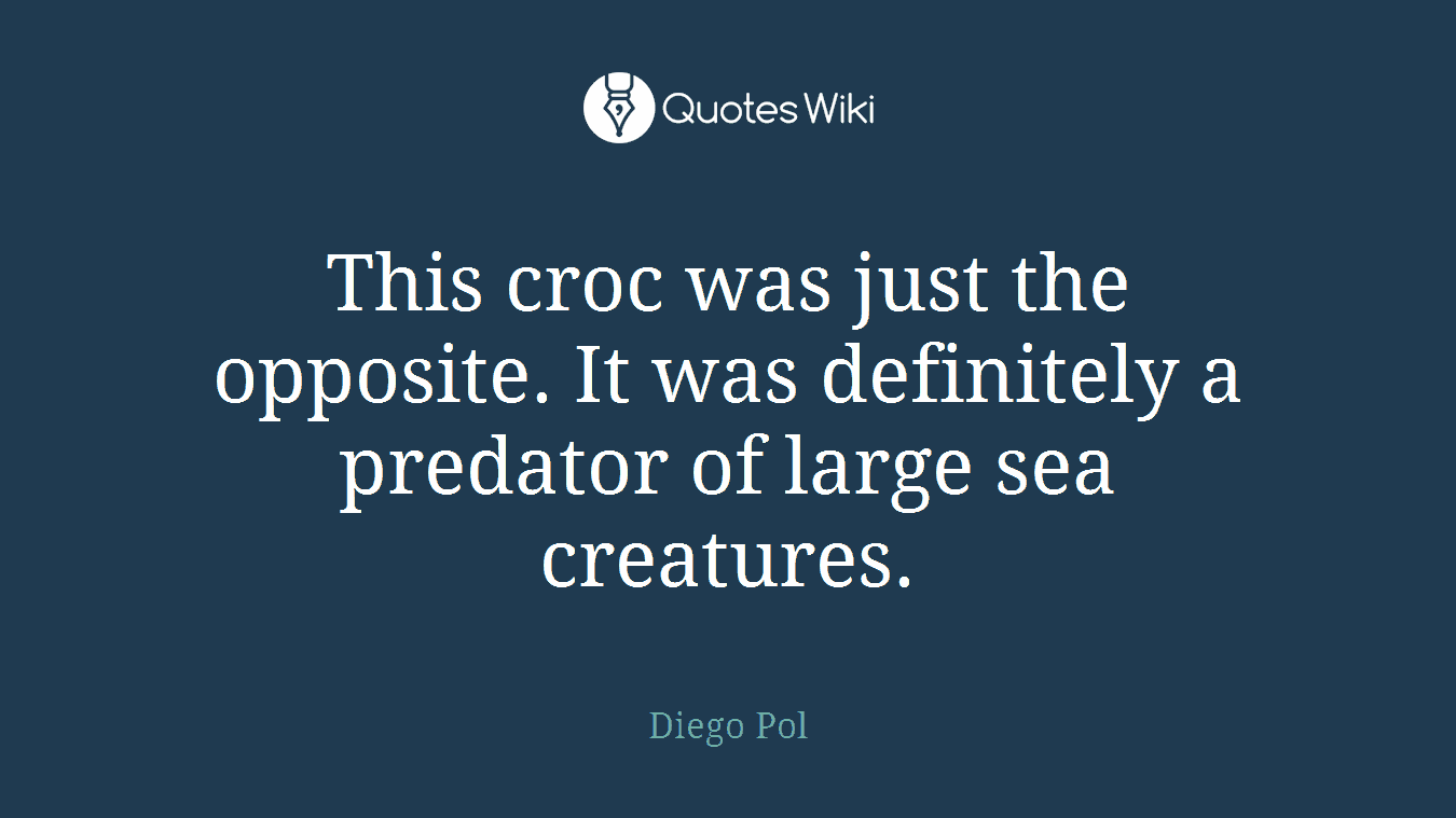 This croc was just the opposite. It was definitely a predator of large sea creatures.