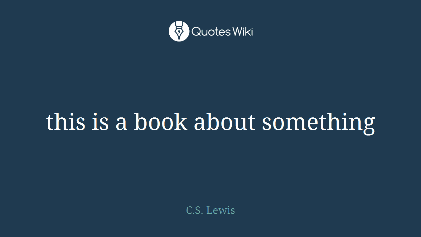 this is a book about something