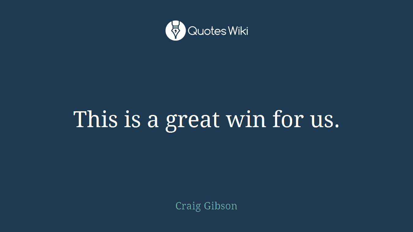 This is a great win for us.