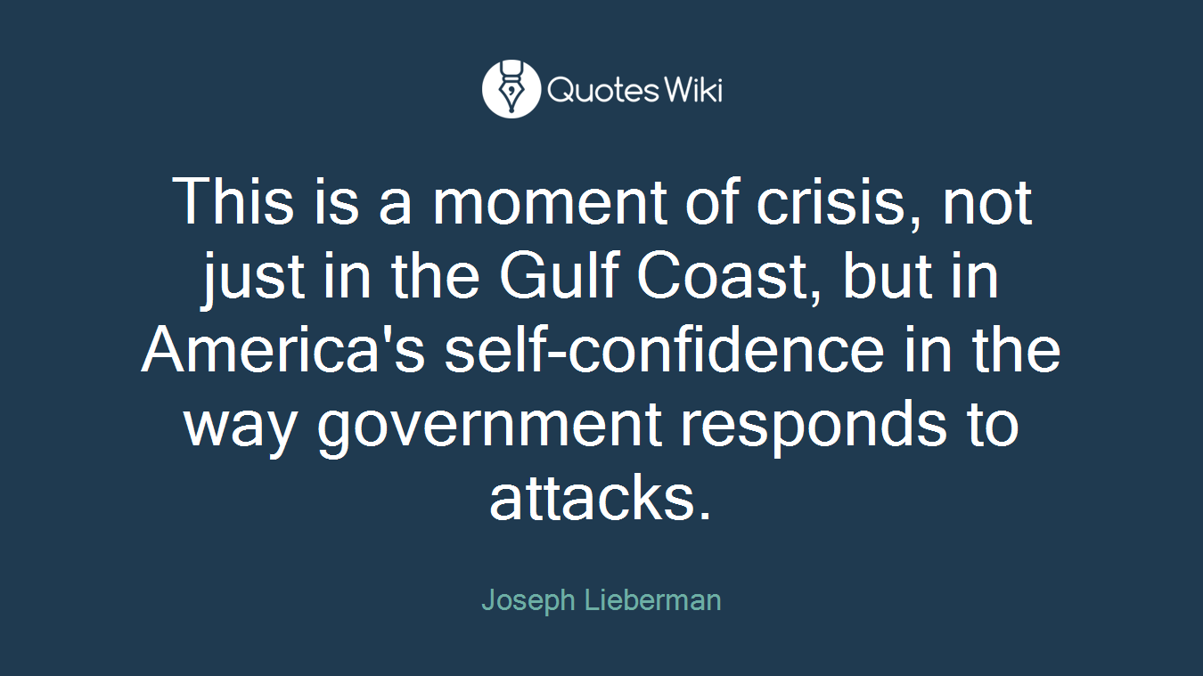 This is a moment of crisis, not just in the Gulf Coast, but in America's self-confidence in the way government responds to attacks.