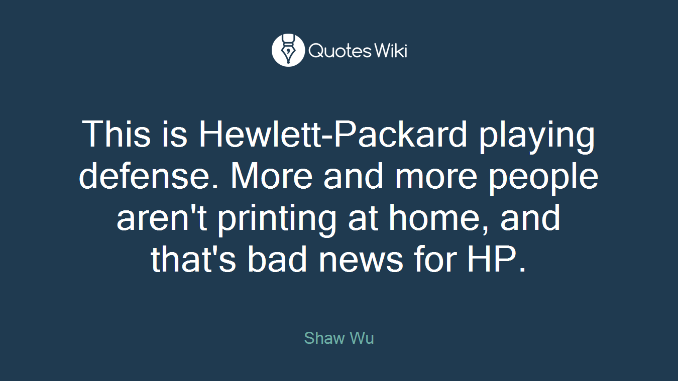 This is Hewlett-Packard playing defense. More and more people aren't printing at home, and that's bad news for HP.