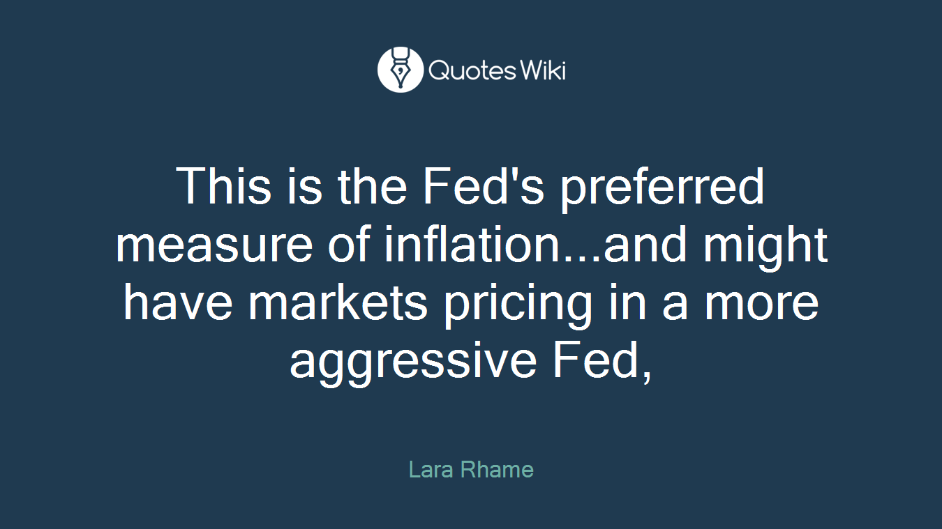 This is the Fed's preferred measure of inflation...and might have markets pricing in a more aggressive Fed,
