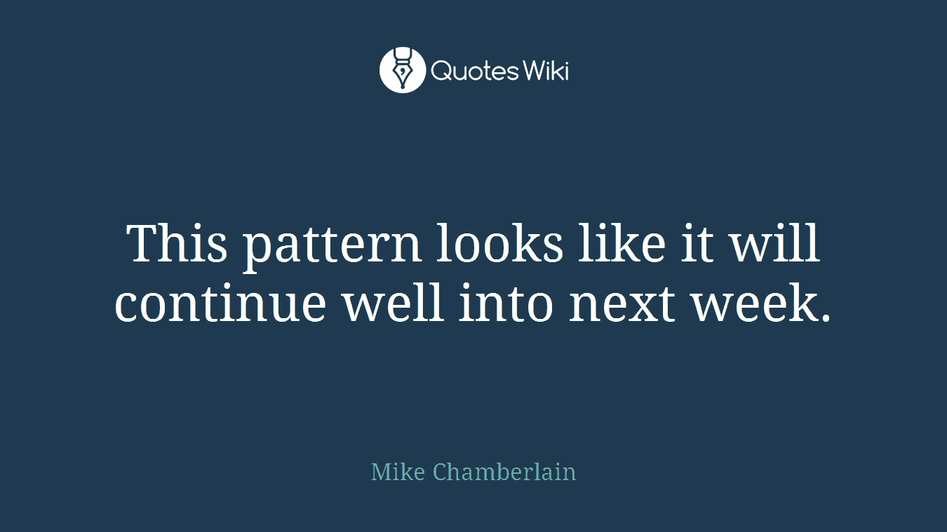 This pattern looks like it will continue well into next week.