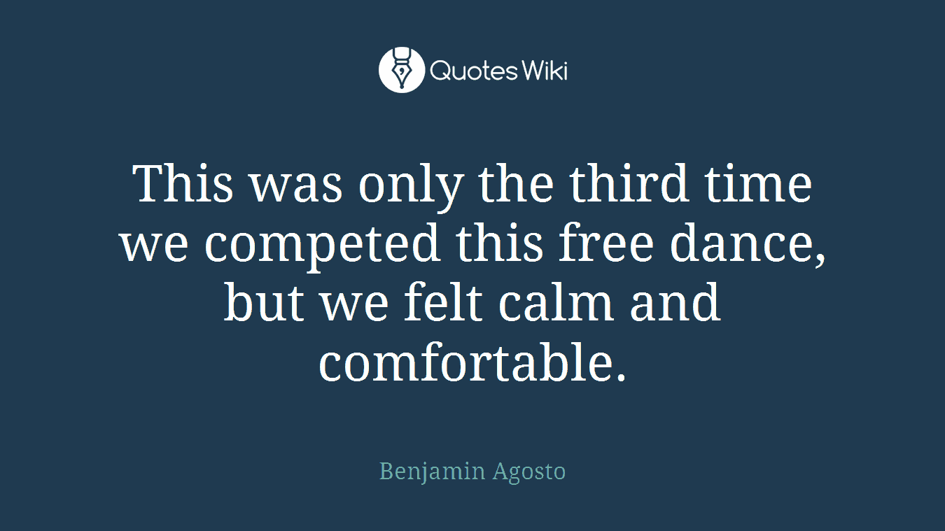 This was only the third time we competed this free dance, but we felt calm and comfortable.