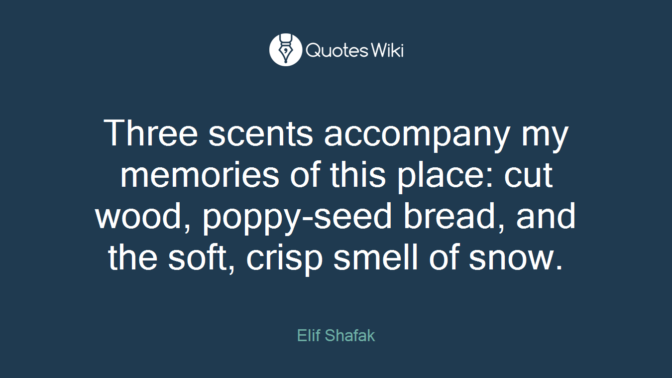 Three scents accompany my memories of this place: cut wood, poppy-seed bread, and the soft, crisp smell of snow.