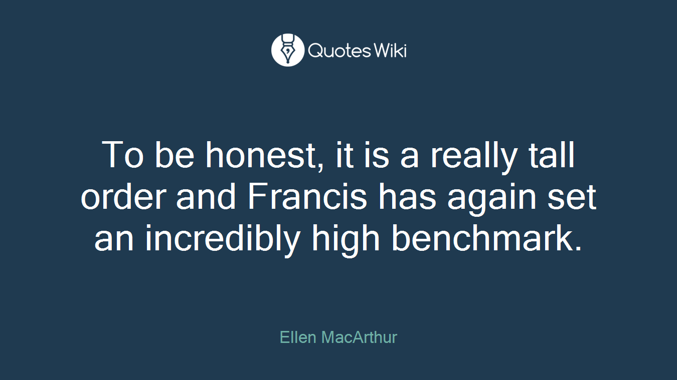 To be honest, it is a really tall order and Francis has again set an incredibly high benchmark.