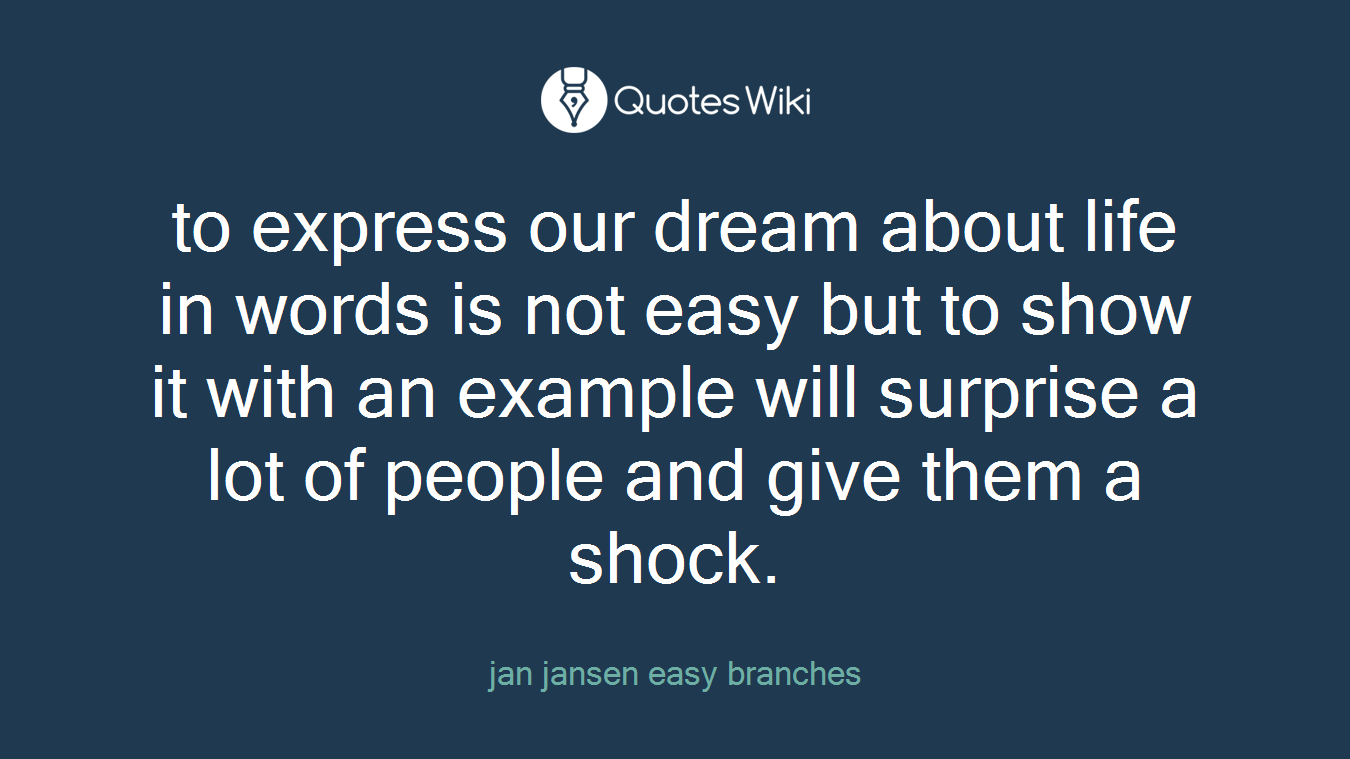 to express our dream about life in words is not easy but to show it with an example will surprise a lot of people and give them a shock.