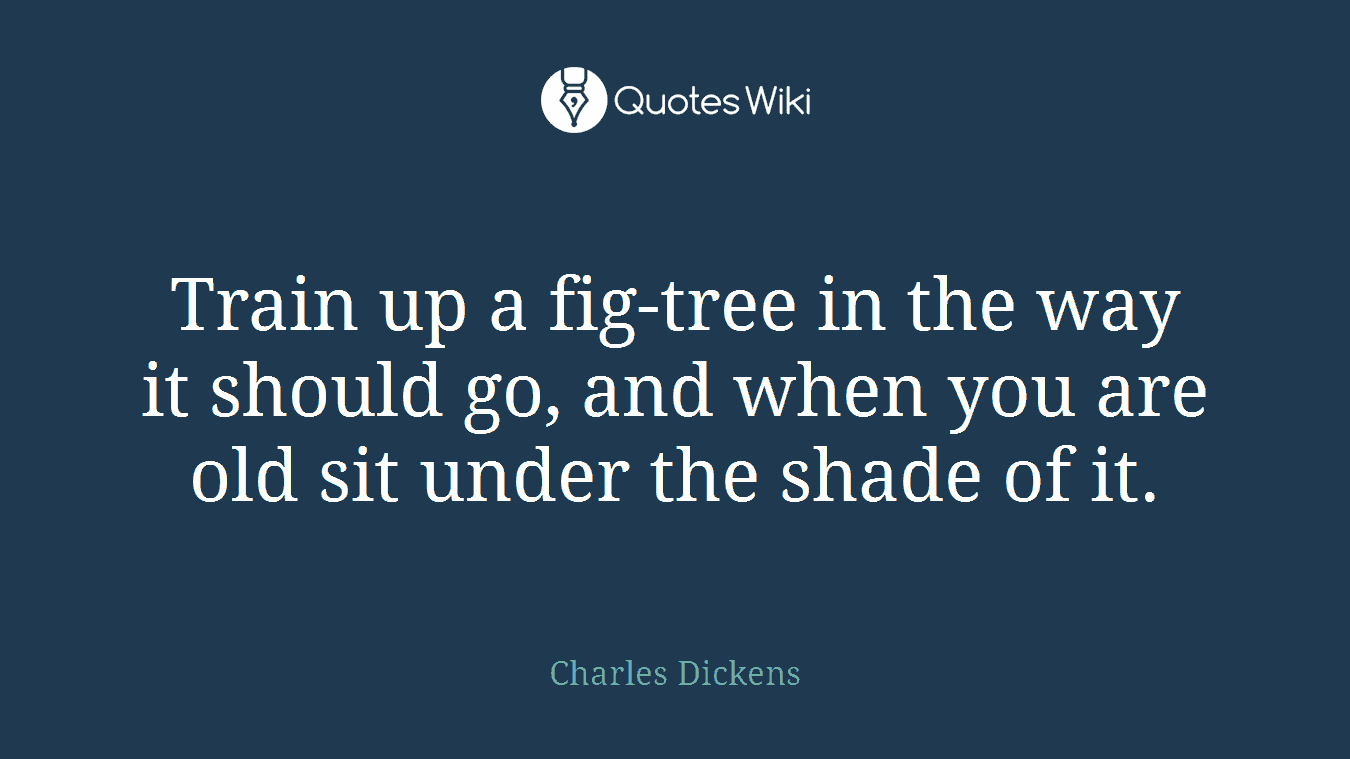 Train up a fig-tree in the way it should go, and when you are old sit under the shade of it.
