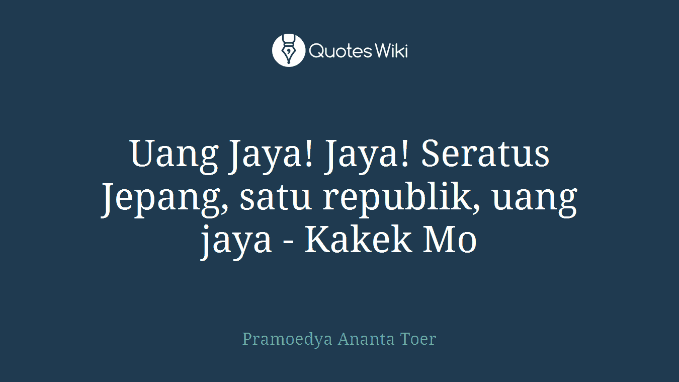 Uang Jaya! Jaya! Seratus Jepang, satu republik, uang jaya - Kakek Mo