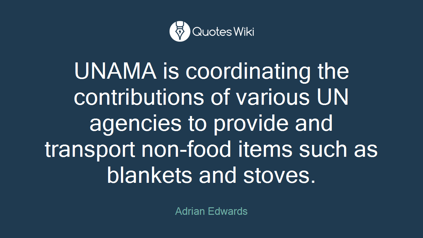 UNAMA is coordinating the contributions of various UN agencies to provide and transport non-food items such as blankets and stoves.