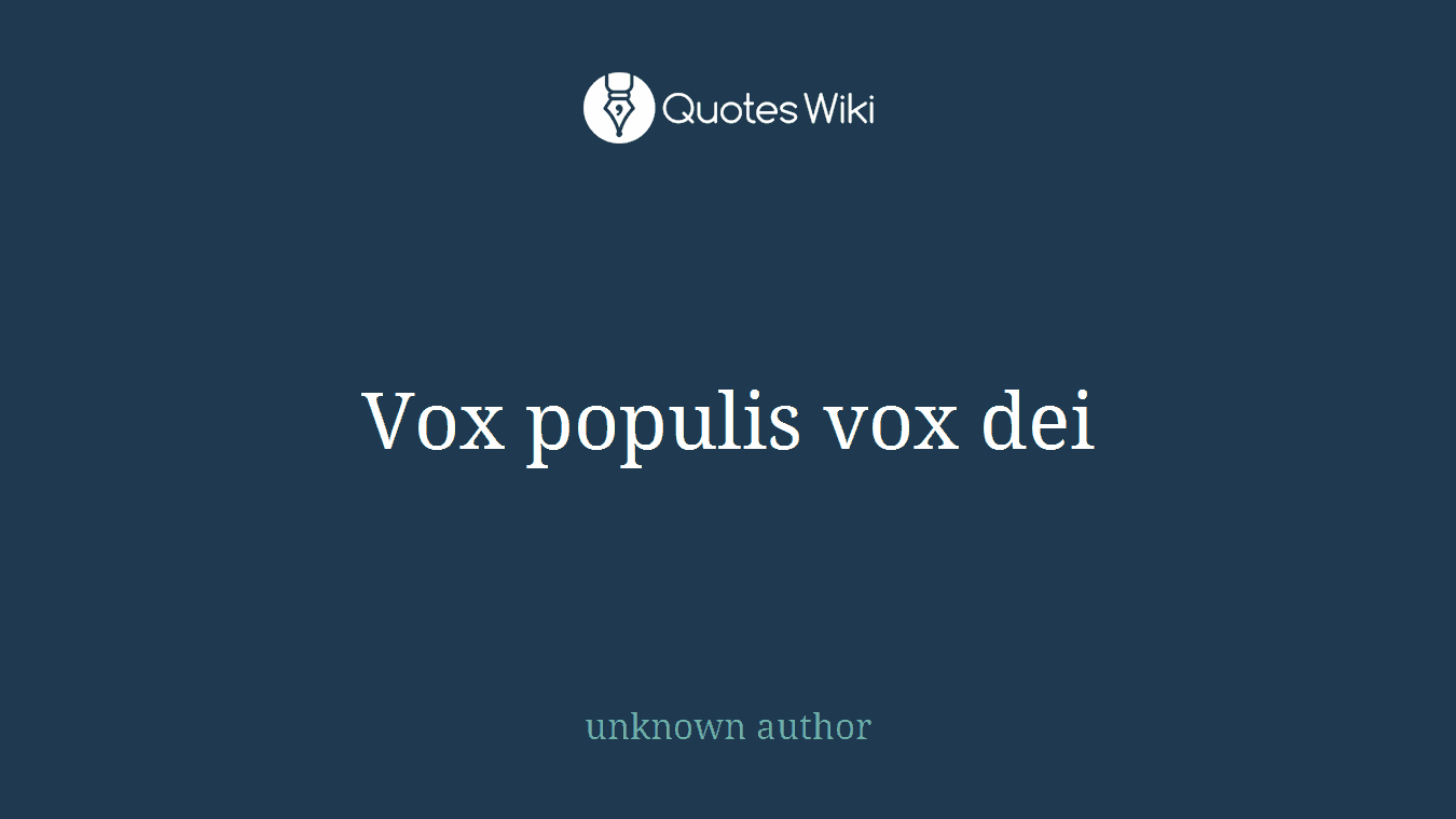 Vox populis vox dei