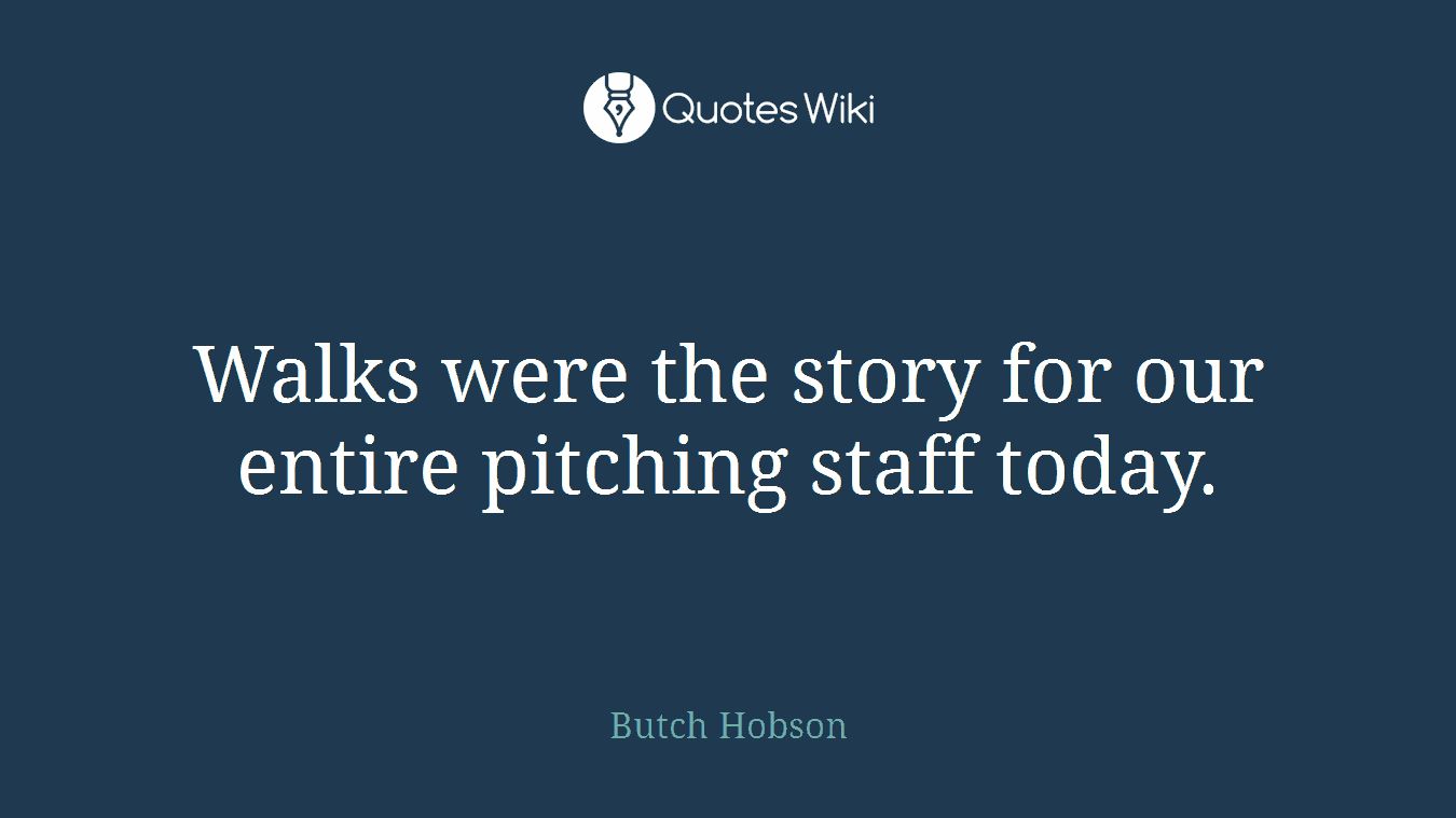 Walks were the story for our entire pitching staff today.