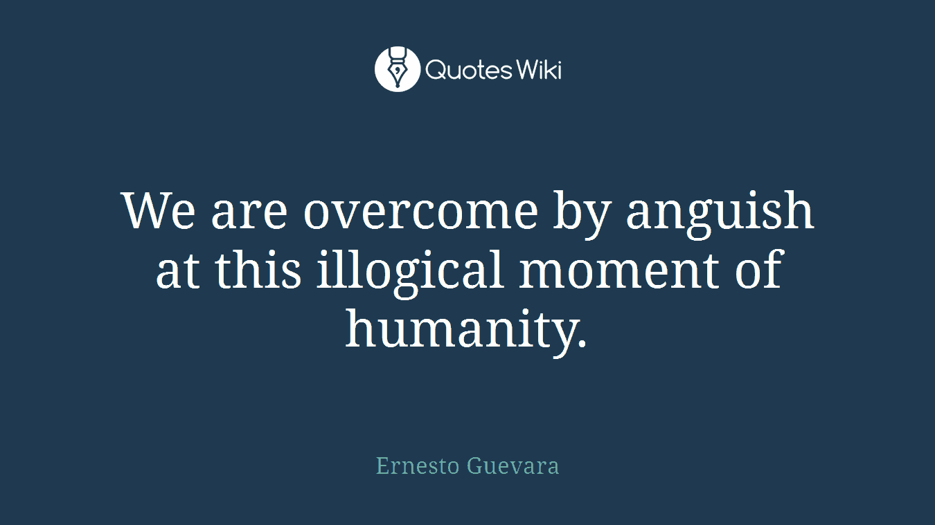 We are overcome by anguish at this illogical moment of humanity.