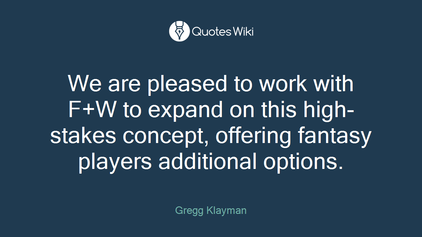 We are pleased to work with F+W to expand on this high-stakes concept, offering fantasy players additional options.
