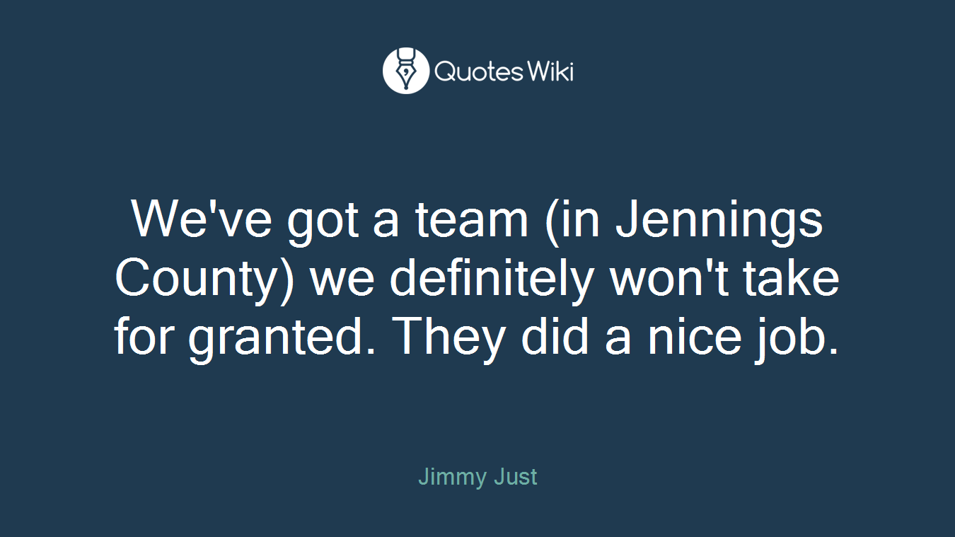 We've got a team (in Jennings County) we definitely won't take for granted. They did a nice job.