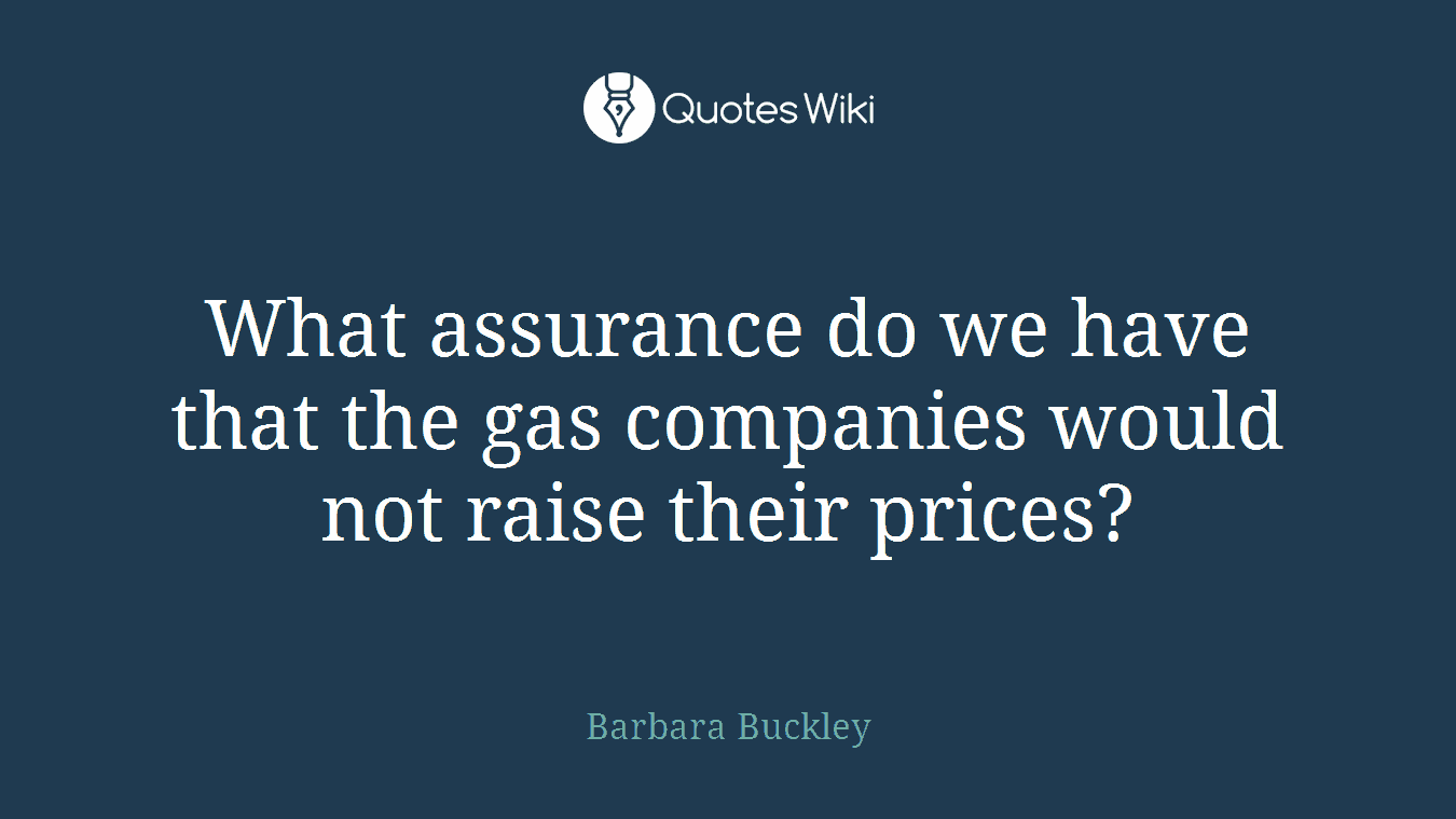 What assurance do we have that the gas companies would not raise their prices?