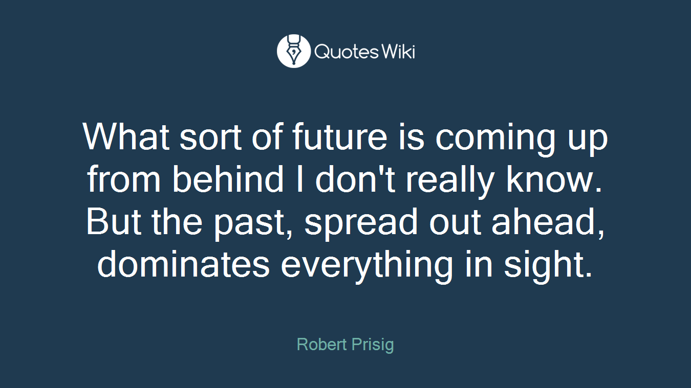 What sort of future is coming up from behind I don't really know. But the past, spread out ahead, dominates everything in sight.