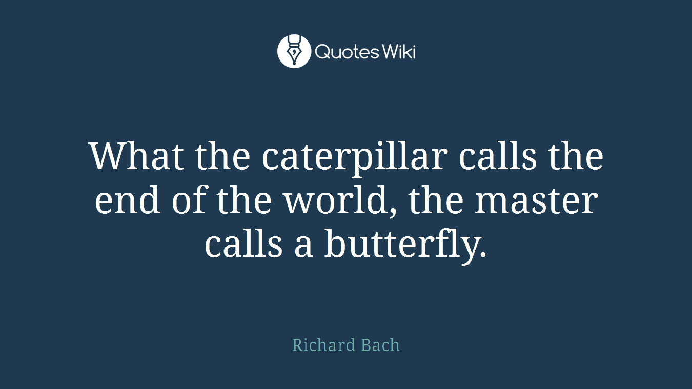 What the caterpillar calls the end of the world, the master calls a butterfly.