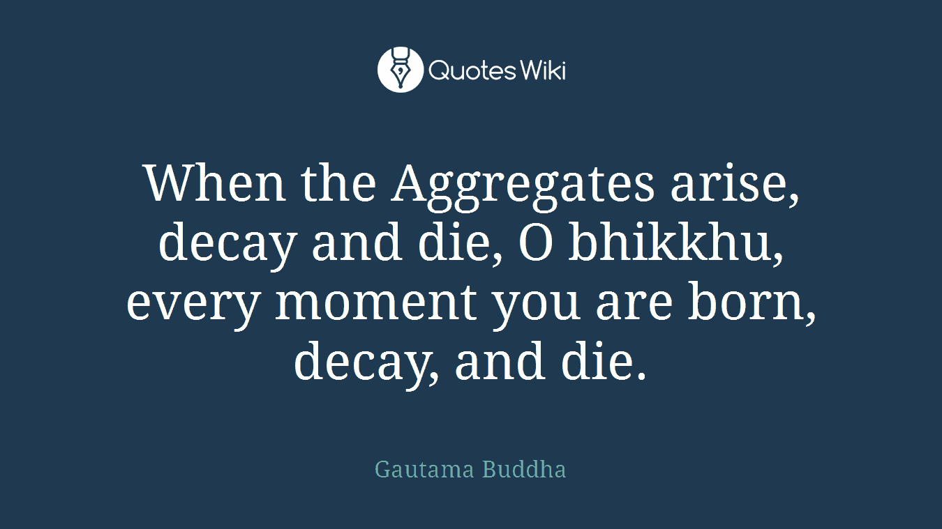 When the Aggregates arise, decay and die, O bhikkhu, every moment you are born, decay, and die.