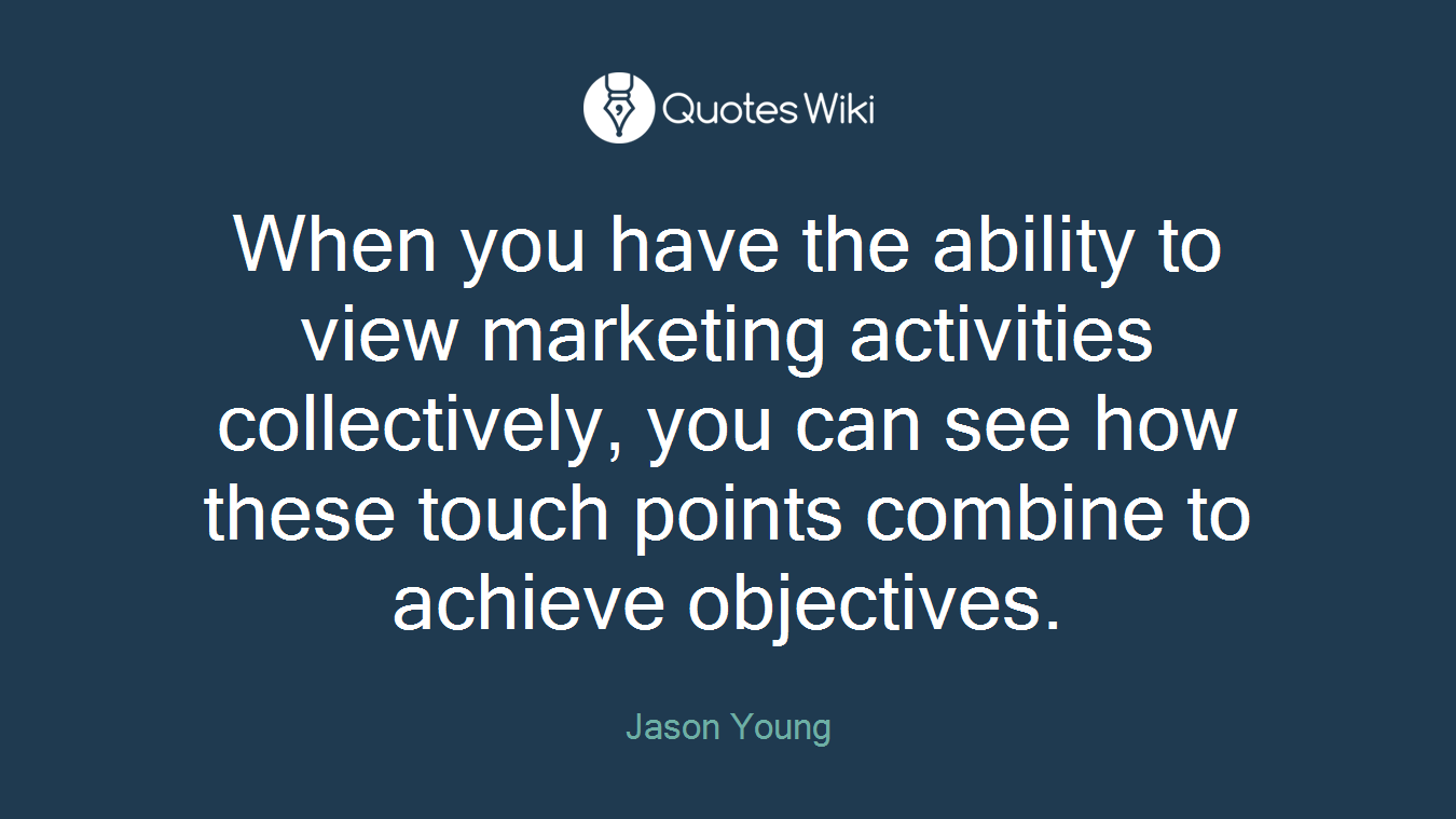 When you have the ability to view marketing activities collectively, you can see how these touch points combine to achieve objectives.
