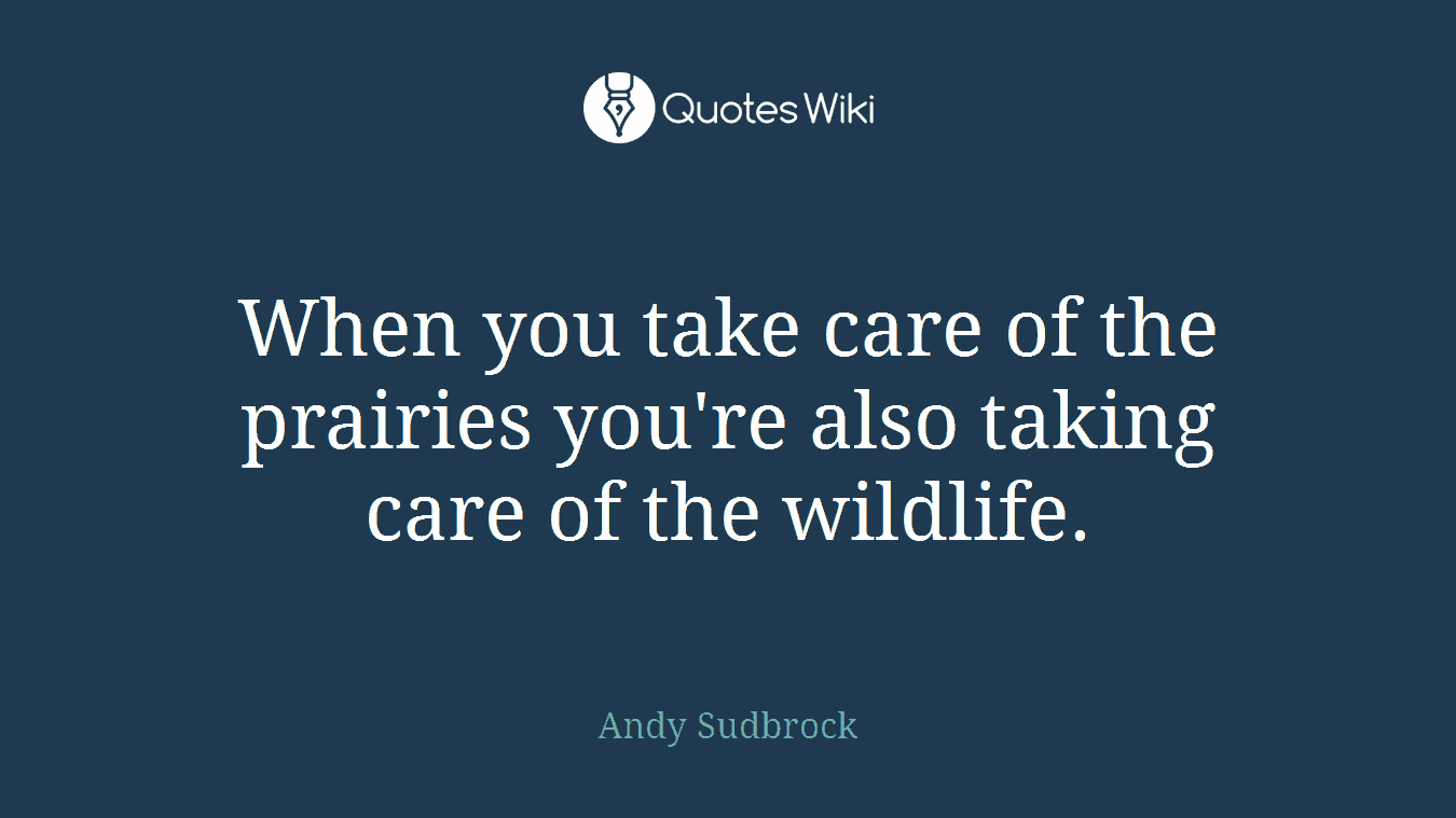 When you take care of the prairies you're also taking care of the wildlife.