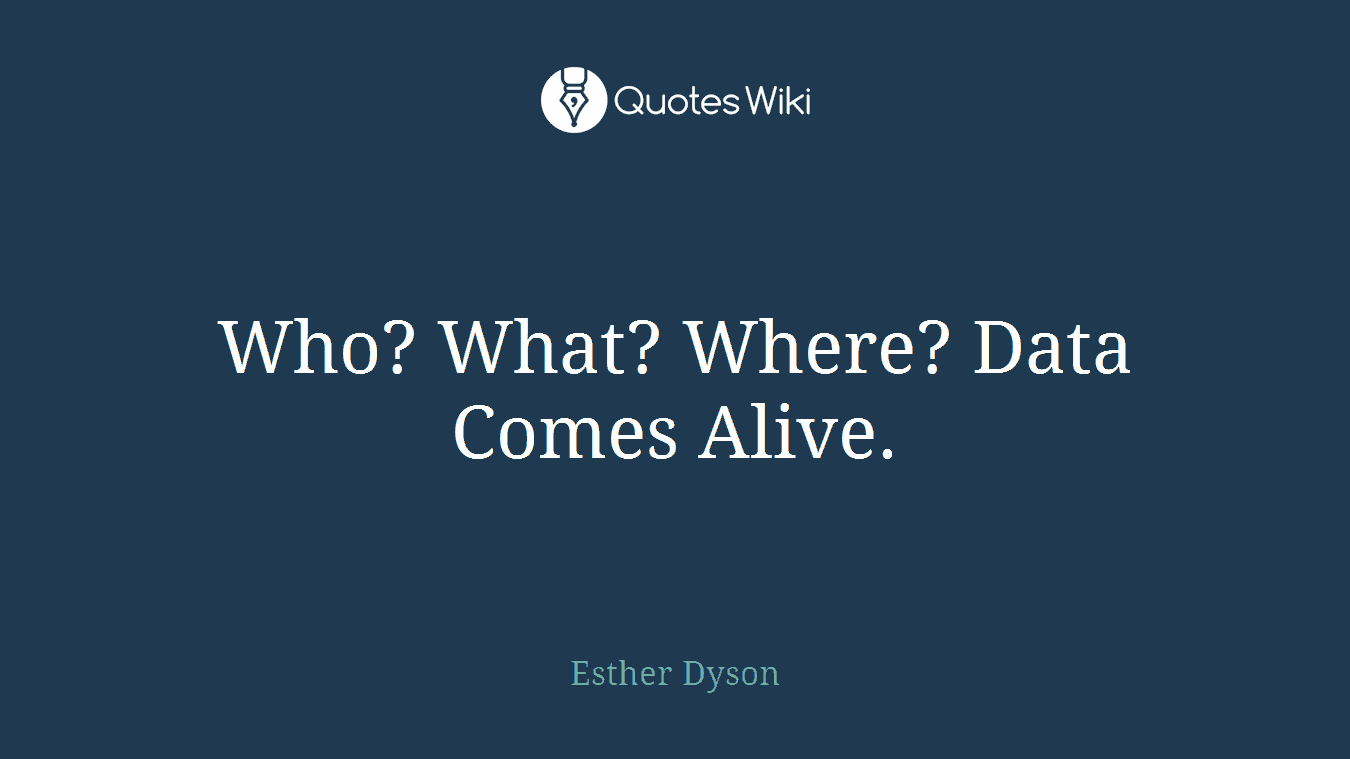 Who? What? Where? Data Comes Alive.