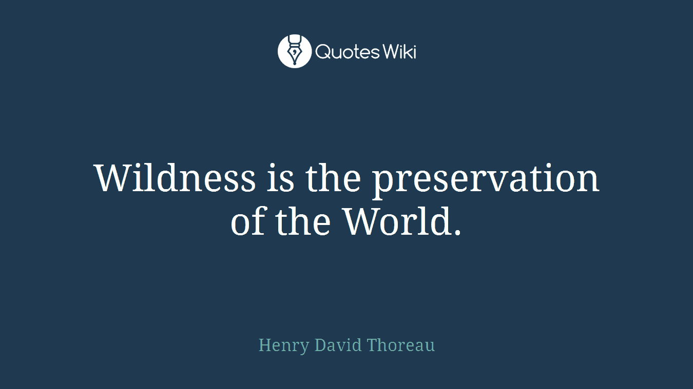Wildness is the preservation of the World.