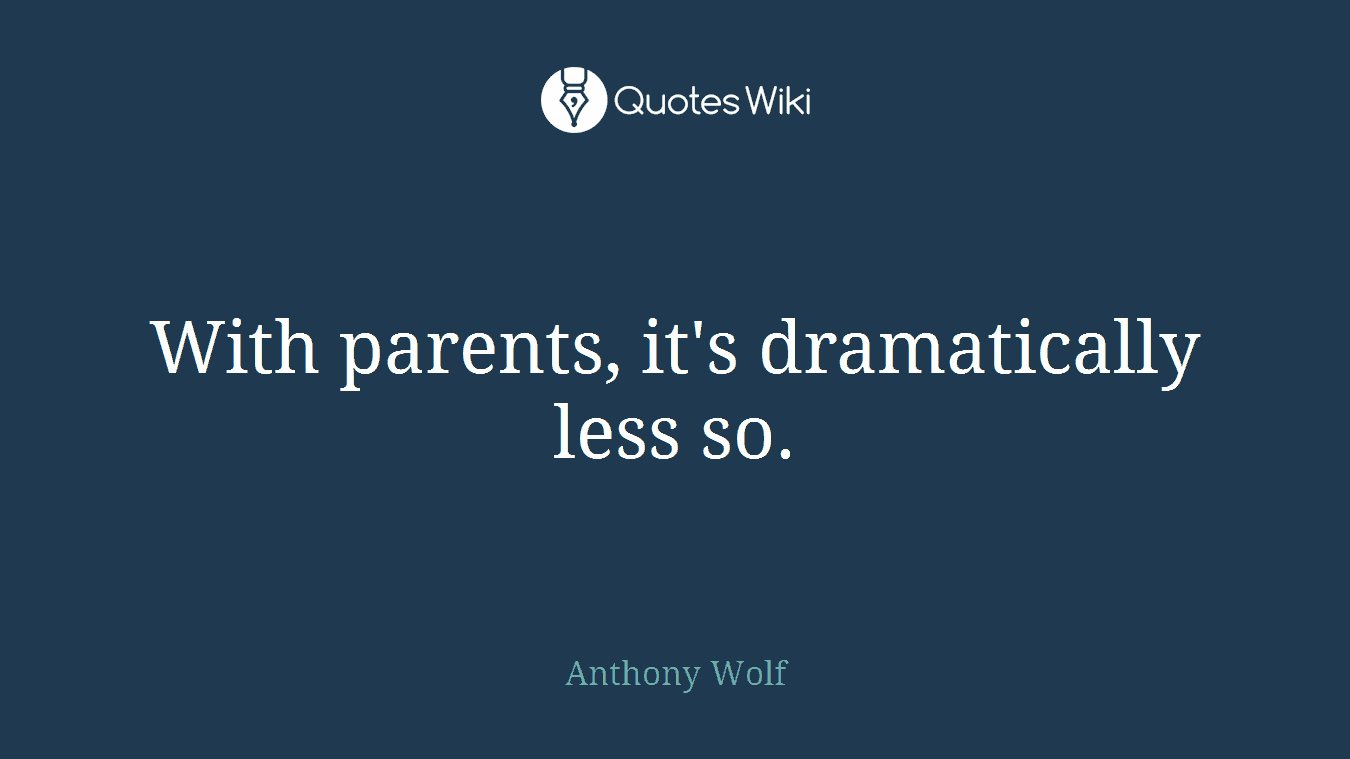 With parents, it's dramatically less so.