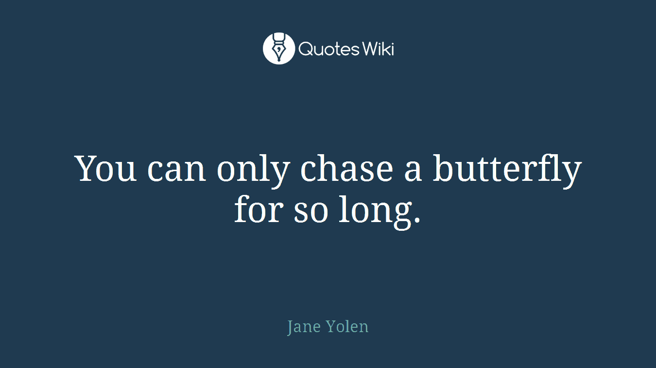 You can only chase a butterfly for so long.