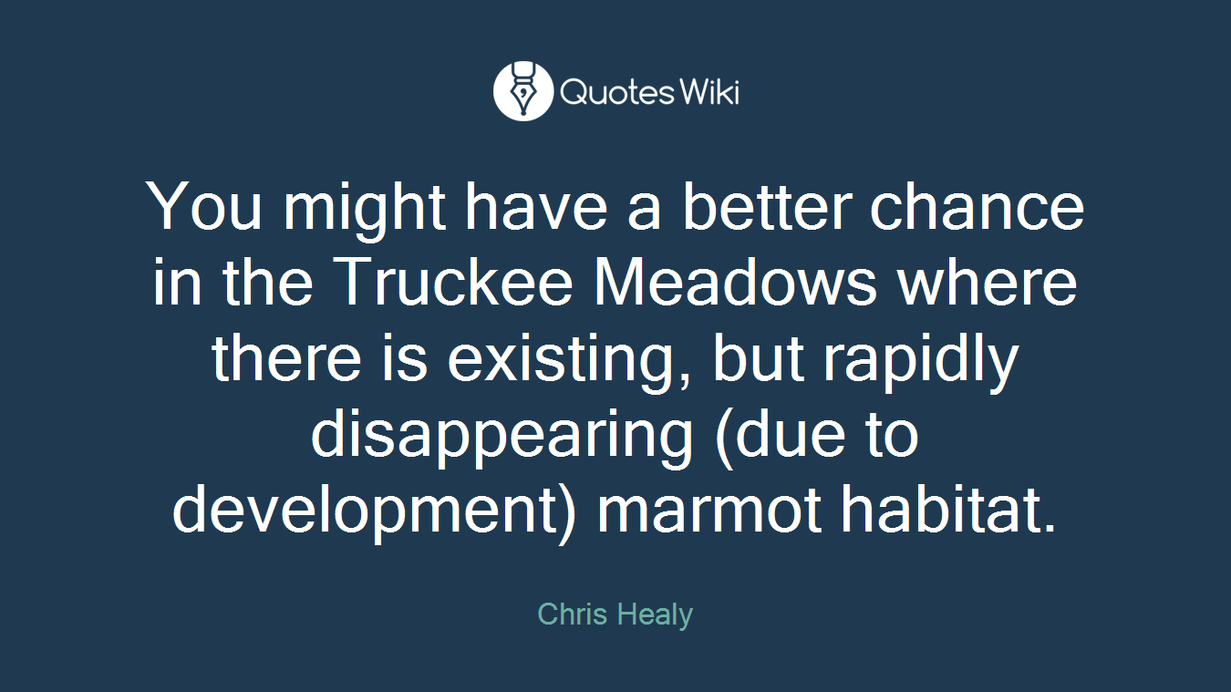 You might have a better chance in the Truckee Meadows where there is existing, but rapidly disappearing (due to development) marmot habitat.