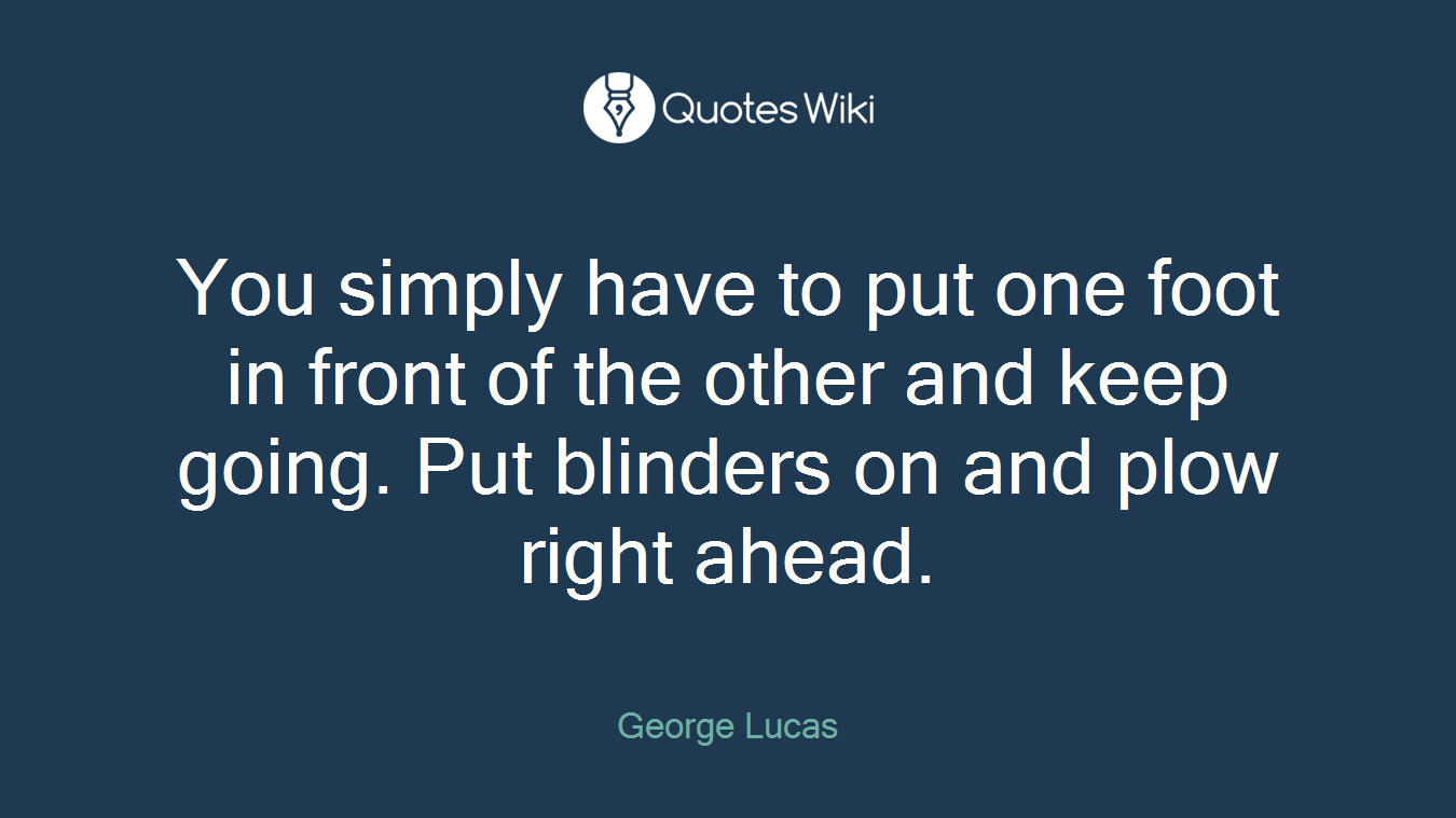 You simply have to put one foot in front of the other and keep going. Put blinders on and plow right ahead.