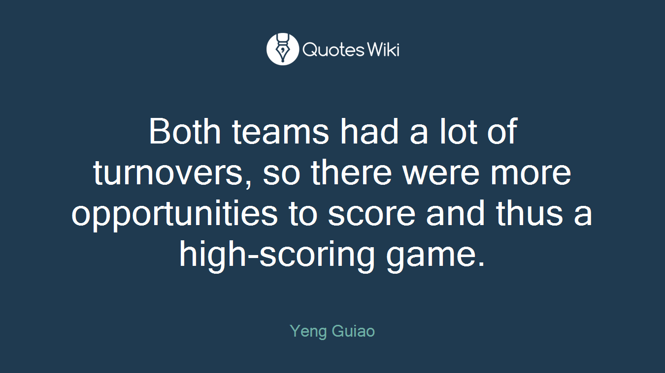 Both teams had a lot of turnovers, so there were more opportunities to score and thus a high-scoring game.