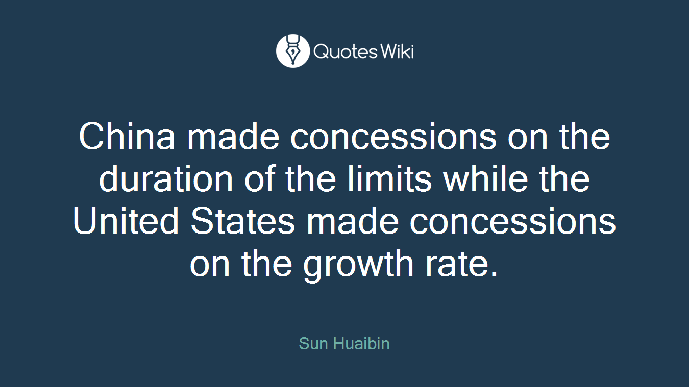 China made concessions on the duration of the limits while the United States made concessions on the growth rate.