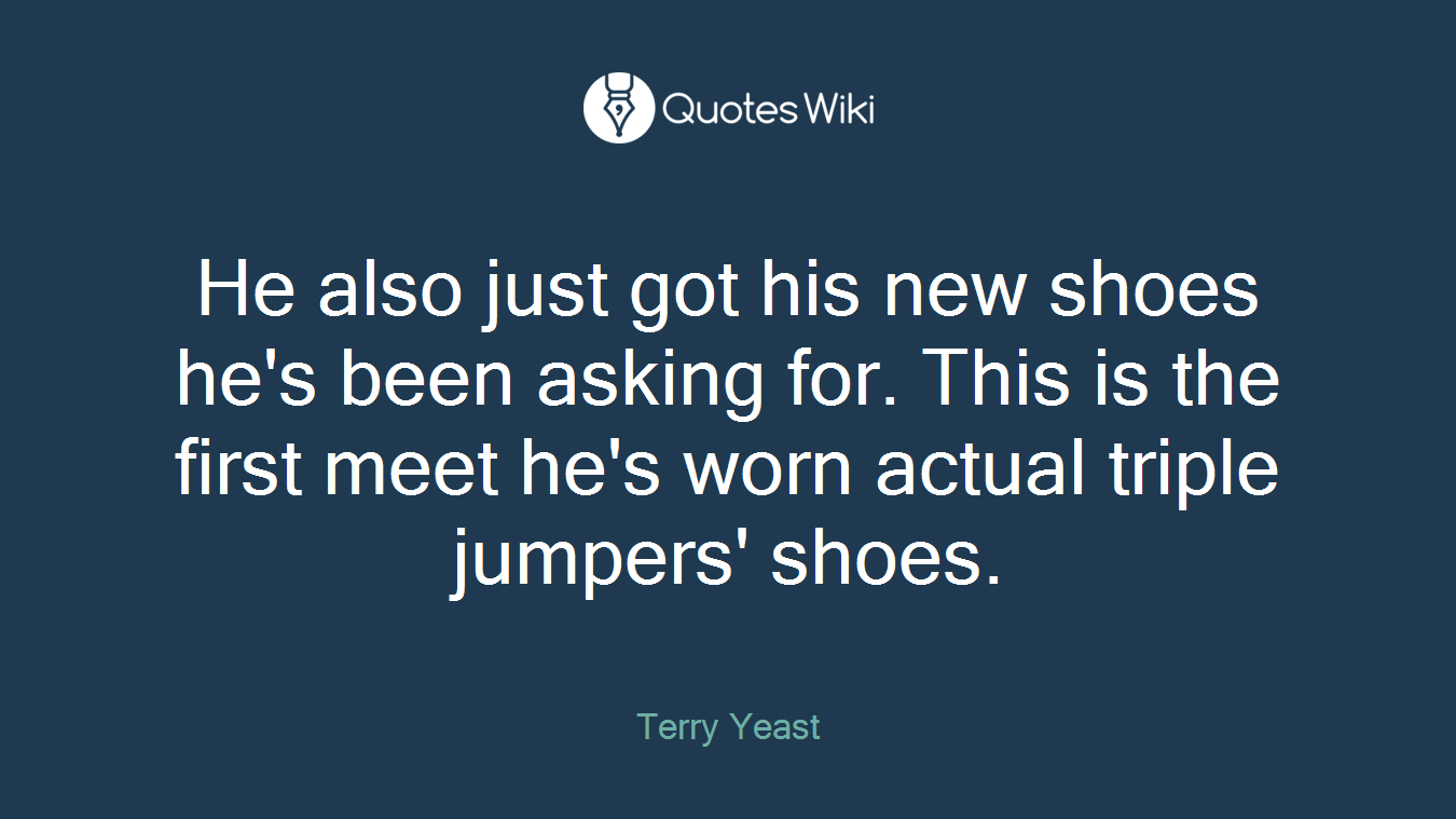 He also just got his new shoes he's been asking for. This is the first meet he's worn actual triple jumpers' shoes.