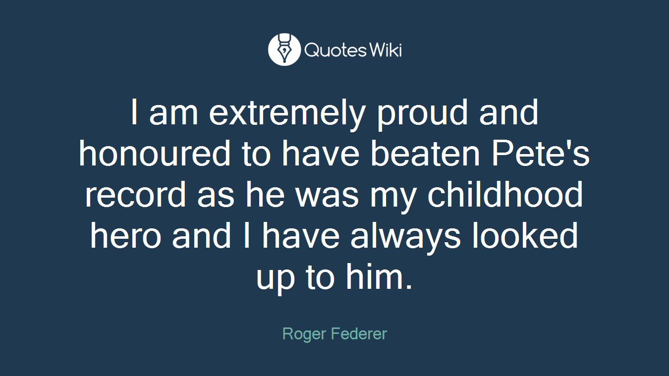 I am extremely proud and honoured to have beaten Pete's record as he was my childhood hero and I have always looked up to him.