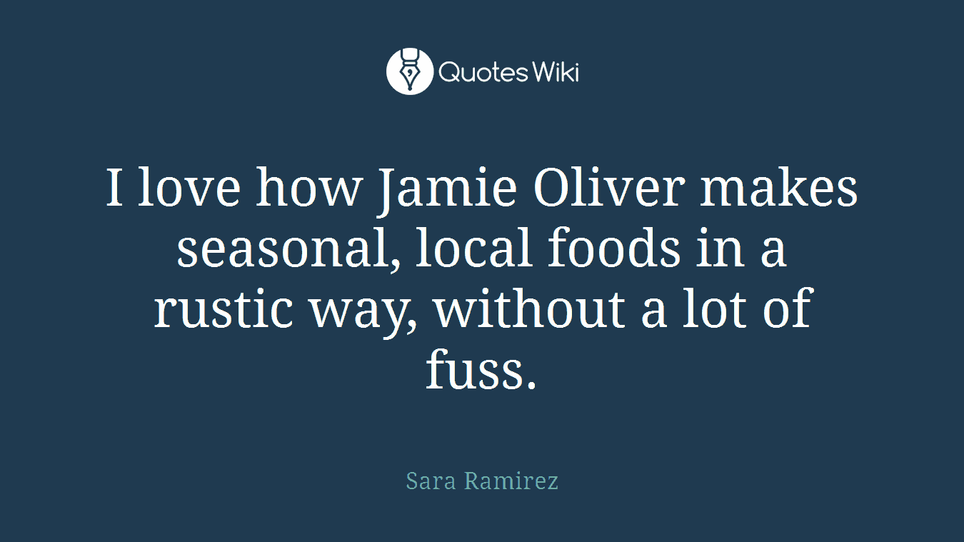 I love how Jamie Oliver makes seasonal, local foods in a rustic way, without a lot of fuss.