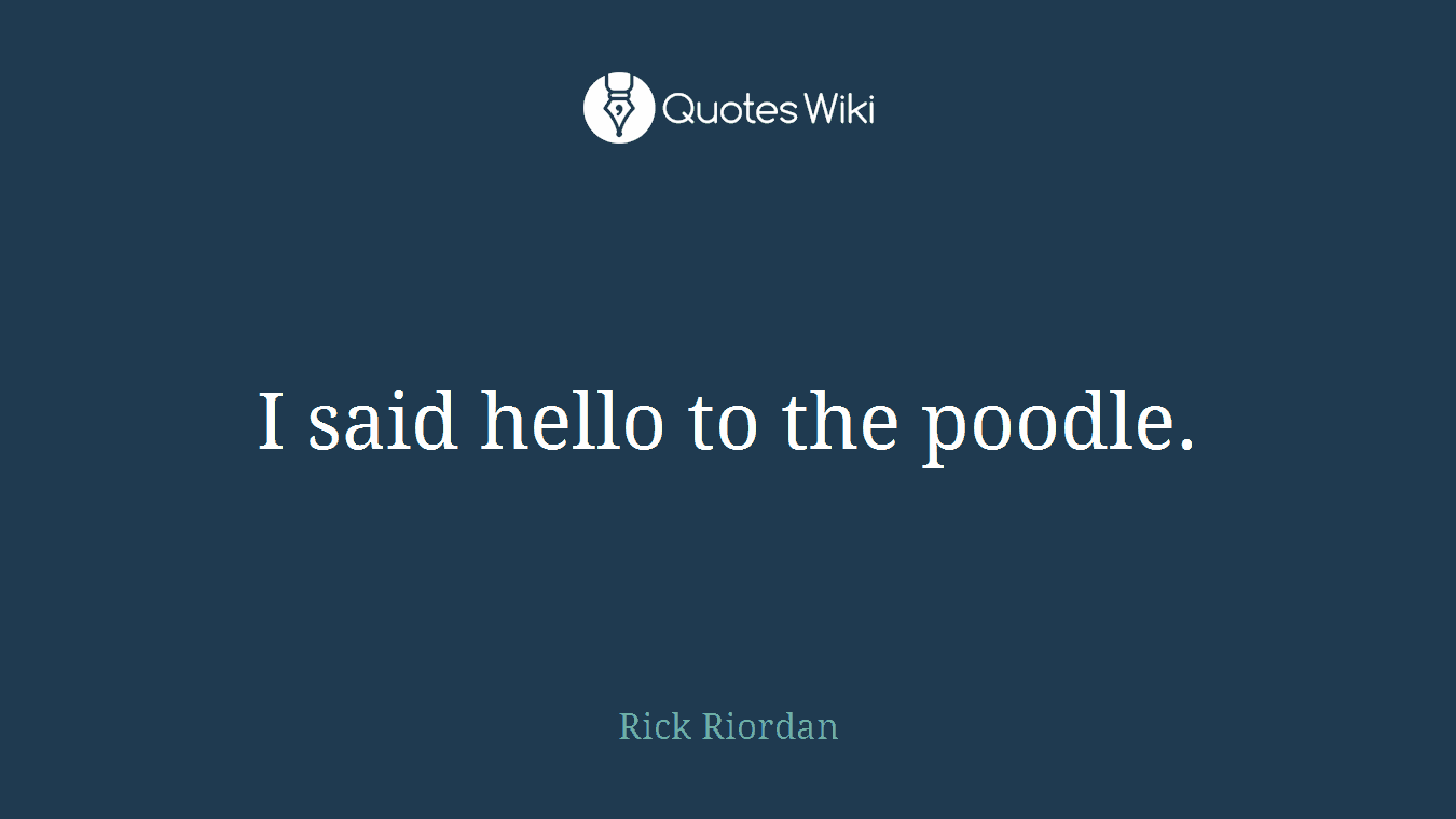 I said hello to the poodle.
