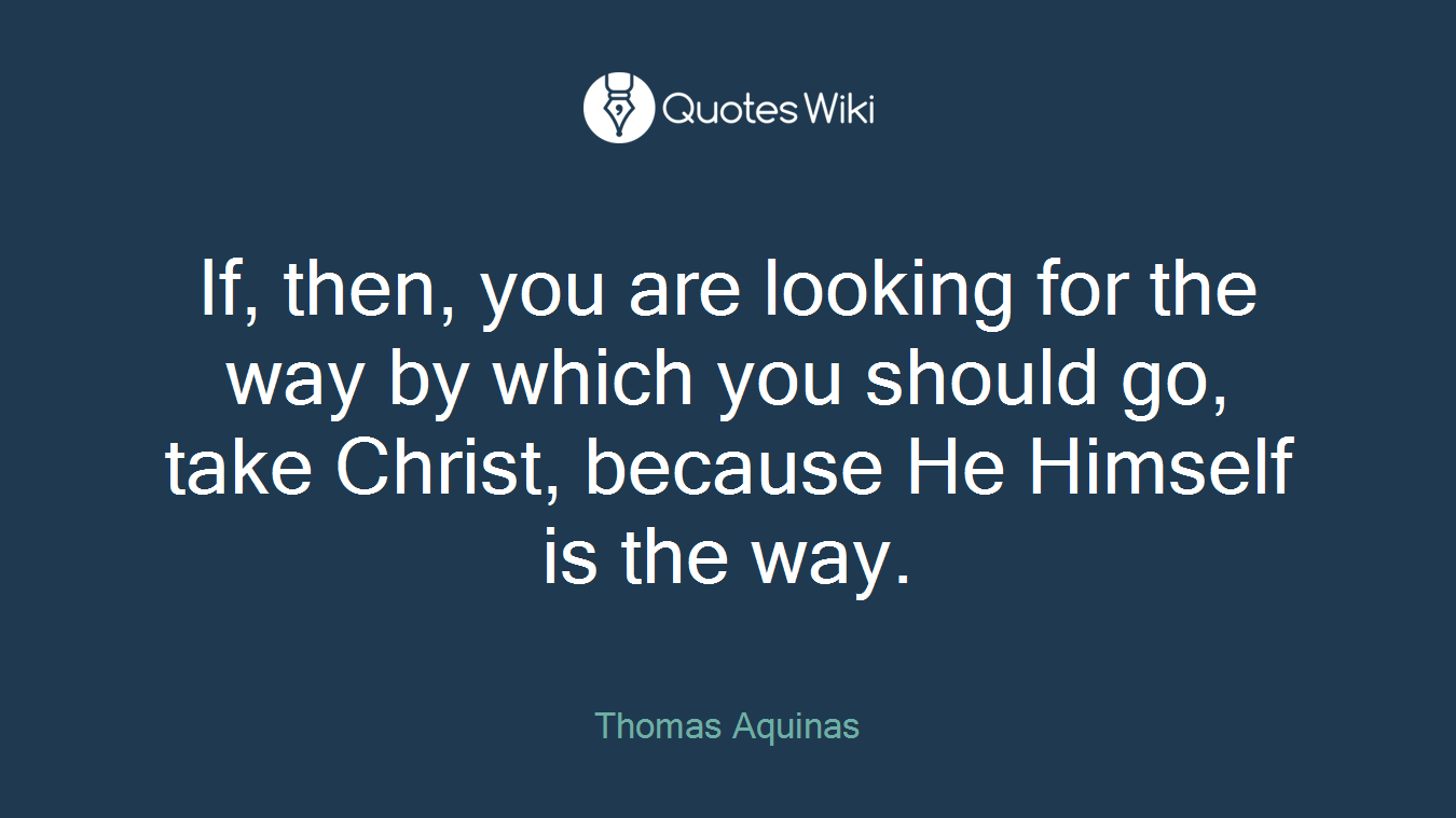 If, then, you are looking for the way by which you should go, take Christ, because He Himself is the way.