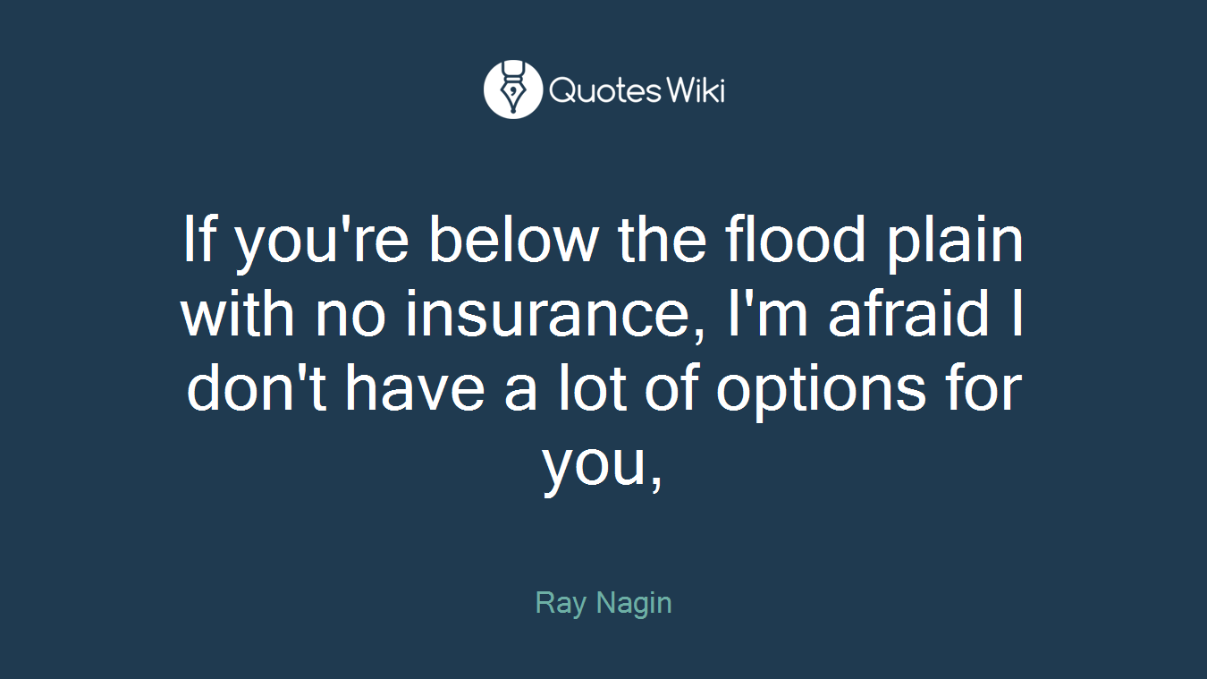 If you're below the flood plain with no insurance, I'm afraid I don't have a lot of options for you,