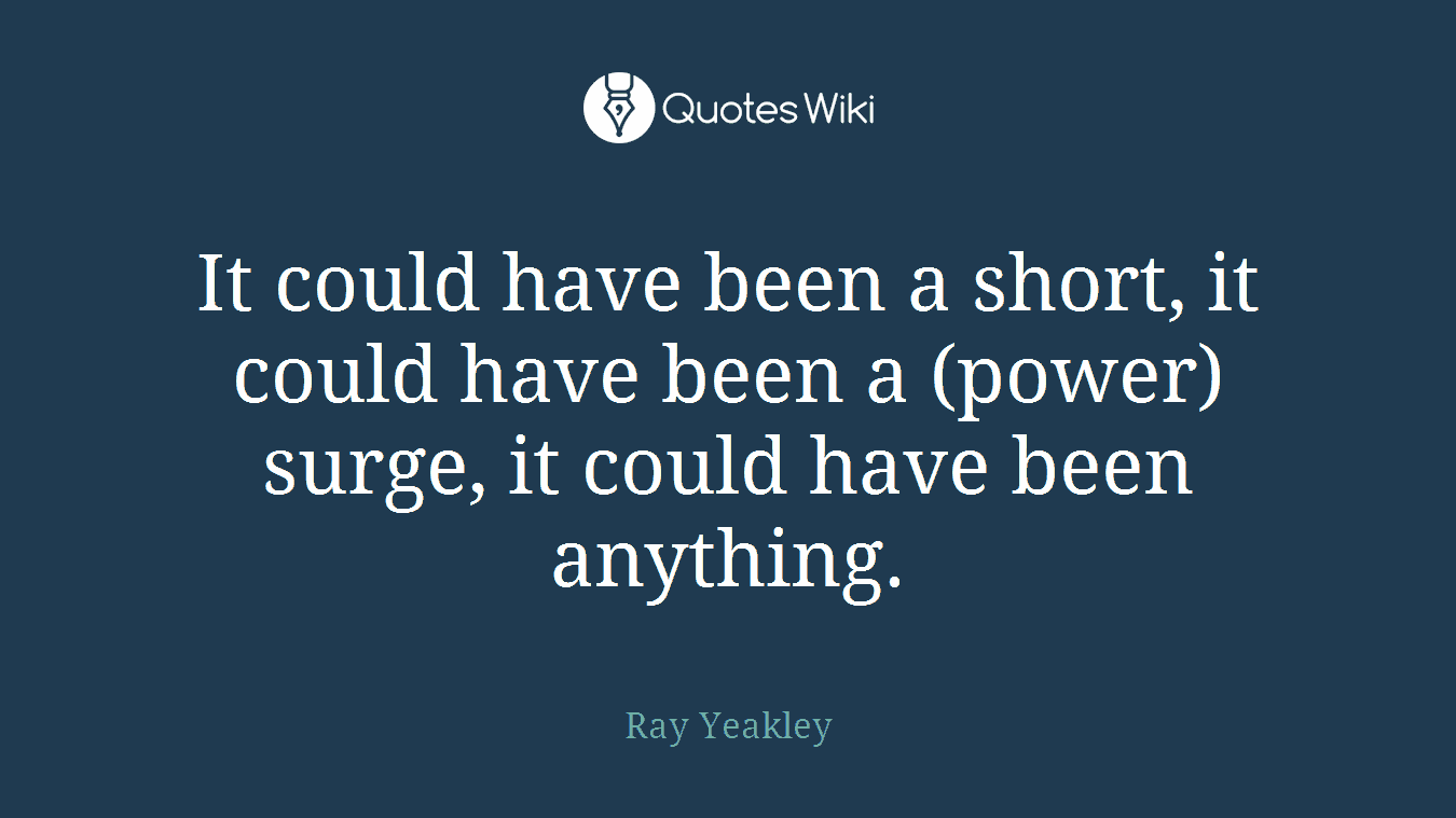 It could have been a short, it could have been a (power) surge, it could have been anything.