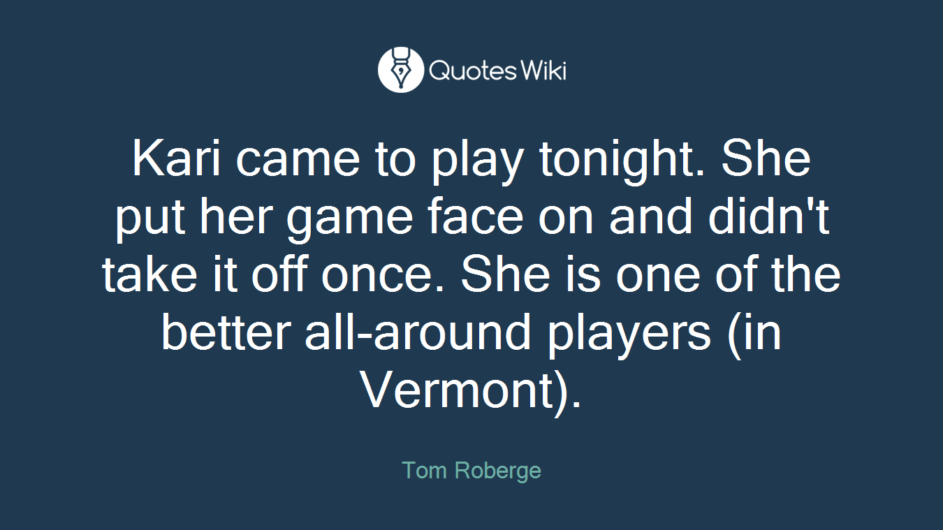 Kari came to play tonight. She put her game face on and didn't take it off once. She is one of the better all-around players (in Vermont).